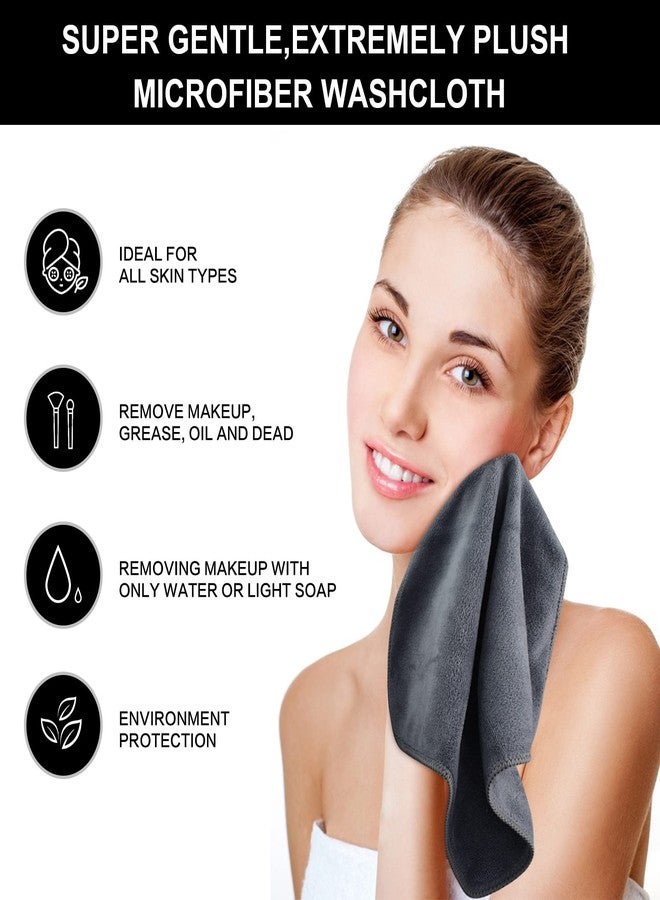 SINLAND Microfiber Facial Cloths Fast Drying Washcloth 12inch x 12inch Grey 2 pack - Image 4